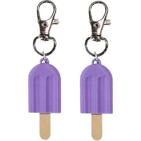 Ice Cream Pop Collar Charm Zipper Pull Charm Yazzle Dazzle Set of 2 Purple Handmade Handcrafted