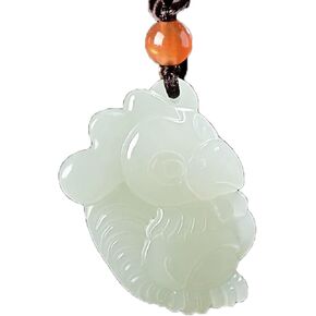 19. Rooster Pet Charm – Plain Jade Oval for Morning Rituals