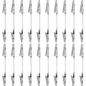PATIKIL 10 Pcs Double Head Alligator Clip, Metal Long Hose Alligator Clip Memo Clips Strong Clip Picture Note Holders for DIY Note Photo Memo, Silver