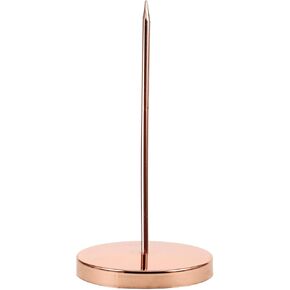 CLISPEED Desk Receipt Holder Memo Holder Bill Fork Receipt Spike Stick Bill Fork Check Spindle Memo Holder Spike with Heavy Duty Base Ticket Stabber for Restaurant Rose Gold, 14.00X7.00X7.00CM