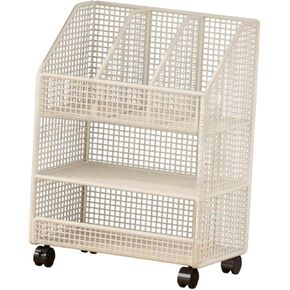 Rolling Book Cart with Wheel Mobile Bookshelf, Multifunction Storage Bin Utility Cart Storage Rack for Laundry Room Home, 3 Layer