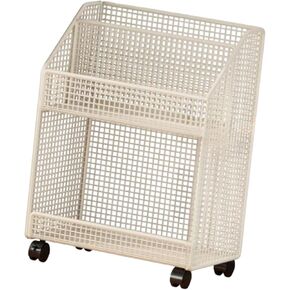 Yajuyi Rolling Book Cart Utility Cart Storage Trolley Multipurpose Storage Cart Mobile Bookcases for Home Bathroom Office Library, 2 Layer