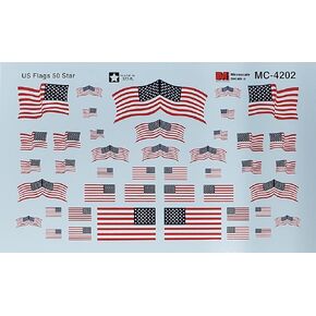 Microscale HO Scale US Flags, 50-Star 1960+
