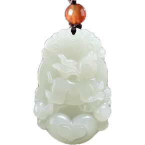 8. Rabbit Hearth Pet Charm – Speckled Jade Pebble for Cozy Nooks