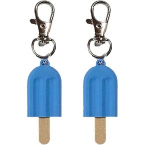 Ice Cream Pop Collar Charm Zipper Pull Charm Yazzle Dazzle Set of 2 Blue Handmade Handcrafted