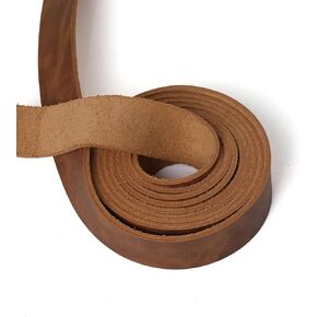 YKYUASD Leather Strap 1 Inch Wide Leather Strips for Crafts Leather Belt Strips Wrap Single Sided 78 Inch Long for Crafts Wrapping Belt(Brown)