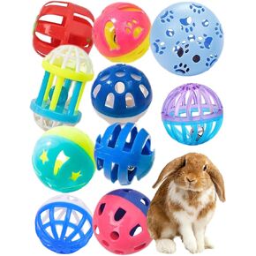 10 Pack Rabbit Toys for Bunnies - Safe, Fun & Long-Lasting Toys for Indoor Play, Bunny Loves Chasing & Chewing