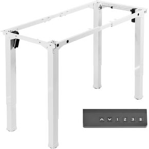 VIVO Electric 4-Leg Dual Motor Standing Desk Frame for Table Tops up to 84 x 43 inches and 220 lbs, Memory Controller Height Adjustment, Frame Only, White, DESK-E4W
