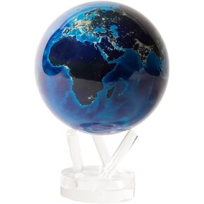 MOVA Globe Earth at Night 4.5" with Base, Solar Powered Rotating Globe No Need of Battery or Chord, Unique Gift and Decoration
