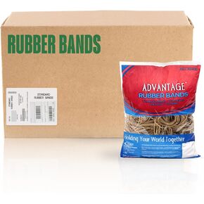Alliance Advantage Rubber Bands, Size #16 (2-1/2" x 1/16"), 25 lb. Case (Contains 25-1 lb. Bags), Natural Crepe (26164CS)