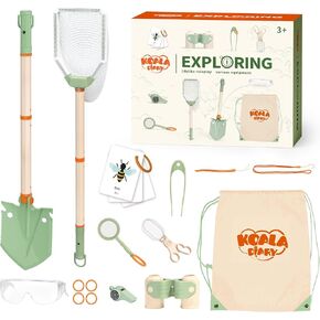 Kids Outdoor Explorer Kit, 11PCS Bug Catching Kit with Butterfly Net, Shovel，Magnifying Glass, Bug Catchers，Outdoor Explorer Kit Toys for Kids Age 3+