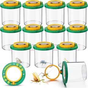 Chunful 12 Pcs Bug Viewer - Insect Box with Magnifier, VBS 2025 Bug Collecting Jars, Insect Cage Catcher, Magnifying Observation Critter Container - Science Nature Exploration Tools