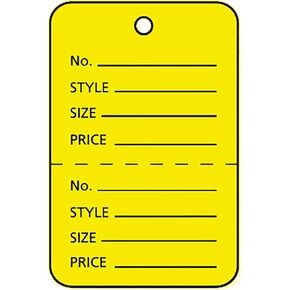 SSWBasics Large Unstrung Yellow Perforated Coupon Price Tags (1¾" W x 2⅞"H) - Box of