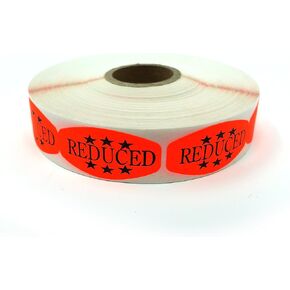 Reduced Price Store Stickers, Fluorescent Orange Self-Adhesive Retail Merchandise Labels - 1000 Pack