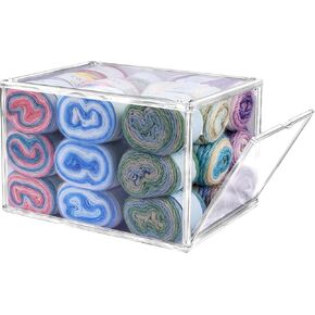 Weabetfu Yarn Storage Containers,Clear Plastic Yarn Storage Box Yarn Organizer for Crocheting Large Knitting Organizer Storage for Crochet Accessories and Supplies,Craft Storage Box