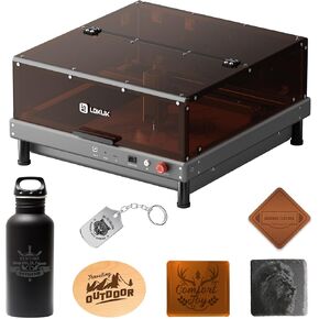 LOKLiK 10W Laser Engraver Machine - Enclosed Laser Engraving Machine with 30000mm/min, 0.02mm Laser Spot, Class 1 Safety Laser Cutter and Engraver Machine Suitable for Wood, Metal, Acrylic