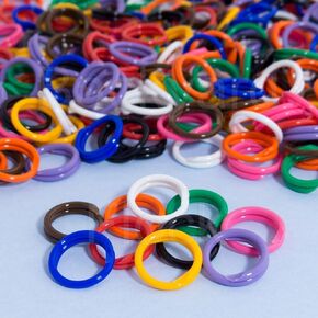 100 Pack Spiral Chicken Poultry Leg Bands Rings - #11 11/16" size - Mixed Colors