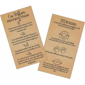 50 Pack Kraft Car Diffuser Instruction Cards 2×3.5 inch Car Business Card for Car Diffuser Supplies