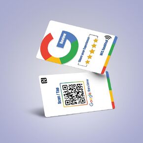 (Pack of 3 Cards) NFC Review Cards - Tap for Instant Reviews - Smart Tap NFC & QR Enabled - Boost Your Business Reviews - Powered by Jaay Commerce