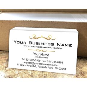 Simple Custom Premium Business Cards, Available 100,250,500,1000pcs, Full color 2sides - White front-White back,16pt(350gsm-Thick paper), Made in The USA