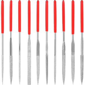 10 Pcs Mini Diamond Needle File Set, Small Metal Riffler Files Mini Metal Riffler Files Tools for Glass Wood Stone Jewelry