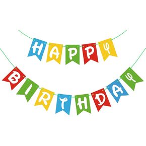 Happy Birthday Banner Red Black and Yellow Birthdays Sign for Boy Girls Birthday Party Decorations