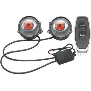 Devil Eye Headlight for Car, Dynamic Devil Eye Car Headlights with Adjustable Eye Pattern, Mini Lens Eyeball Lights for Vehicles, Remote Controlled Demon Eye (A)