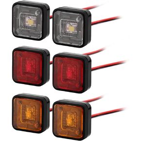 INJORA Side Marker Lights Warning Lights 10x10mm for RC Cars(Red)