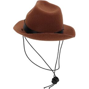 Dog Cowboy Hat, Funny Cat Cowboy Costume Hats, Adjustable Cow Hat for Cat, Soft Polyester Dog Horse Costume Sombrero for Pet Party Cosplay, Daily Decoration, 1Pcs, Brown