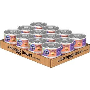 A Strong Heart Wet Dog Food, Bacon Cheeseburger Flavor in Gravy - 5.5 oz Cans (Pack of 24), Made in The USA with Real Beef