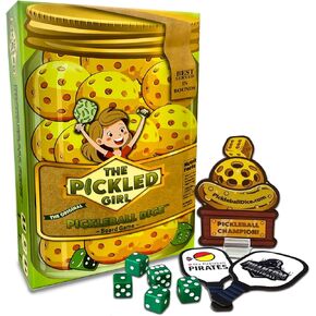 The Pickled Girl Pickleball Dice Game – Fun Tabletop Game for 2 or 4 Players, Pickle Ball Board Games, Pickleball Gifts