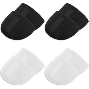 2 Pairs Set-in Shoulder Pads Foam Shoulder Pads Self Adhesive Shoulder Pads Shoulder Protectors Sponge Pads Sewing Foam Pads Bra Shoulder Strap Cushion for Jacket Suit Blazer T-Shirt (White&Black)