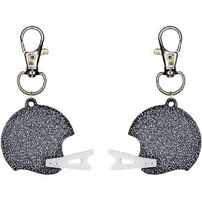 Football Helmet Collar Charm Zipper Charm Yazzle Dazzle Cat Dog Animal Training Bark School Colors Black White Set of 2