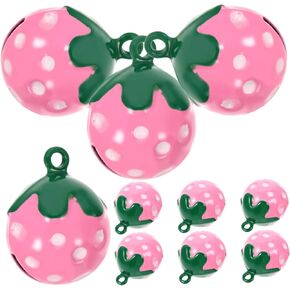 BESPORTBLE 10pcs Strawberry Shaped Pet Collar Charms Bells Cute Jewelry for Dogs and Cats for Spring Celebrations and Special Occasions