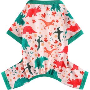 Dog Pajamas Small Sized Dogs Stretchable Summer Dog Clothes Pjs 4 Legs Girl Boy Cute Soft Puppy Outfits Doggie Cat Jammies Jumpsuit Sleeper for Pet (Bow Tie, X-Small)