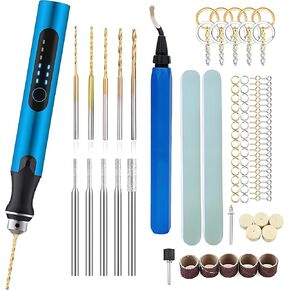 Resin Polishing Tools Kit,Electric Resin Drill Kit,Rotary Pen with Bits & Deburring Tool for Keychain Making,Jewelry Art,Resin Duberring, Drilling,Polishing,Buffing