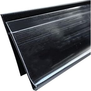 Shelf Label Strips 50 Pack Snap-in Angled 1.25"H Shelf Label Holder Strips for Metal Wood or Plastic Gondola Shelf with Price Tag Channel, PVC Plastic Clear Front/Black Back Strip for 48" Long Shelf