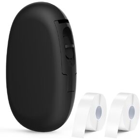 صانع الملصقات Supvan E10 Black مع 2 لفات أبيض مستمر