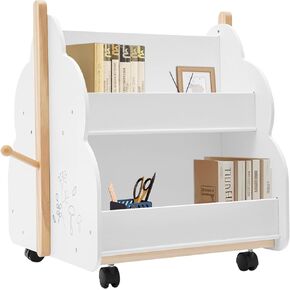 Childrens White Desktop Bookshelf Organizer Office Storage Rack Display Shelf
