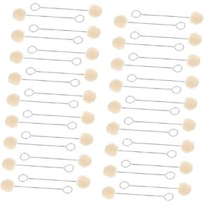 Angoily 100Pcs Leather Dye Daubers Wool Ball Brush for DIY Leather Craft Durable Iron and Wool Material for Applying Oil Based and Water Based Dyes to Leather Products