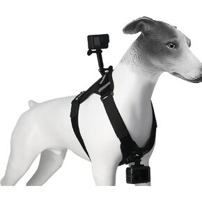 Upgraded Dog Harness Compatible with Gopro, Soft and Adjustable for Small Medium and Large Dogs, with 2 Mouting Base,Used for Chest and Back,Fixation Suitable for All Models of Gopro Hero