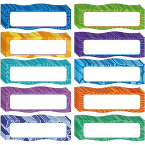 50 Pcs Magnetic Name Plates 6'' x 2" Magnetic Dry Erase Labels Desk Name Tags Magnets Reusable Neon Label Strips for Classroom Office Home Whiteboards Refrigerator Locker Shelf Crafts
