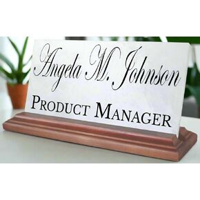 Police Officer Desk Name Plate Gift Custom Personalized Nameplate For Men or Women in Law Enforcement - For Desk Or Shelf - Solid Marble