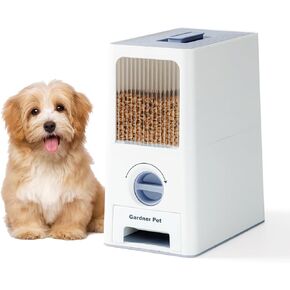 Gardner Pet 5-7Lb Dog Food Storage Container with Slide-Out Bowl & Transparent Window, BPA Free, 6Qt Space-Saving Pet Food Storage Bin for Small Spaces
