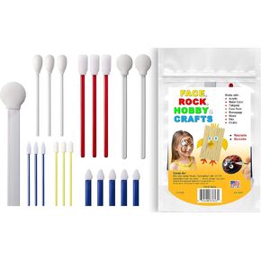 Swab-its Hobby-Tips ™ 20 قطعة مميزة لمطبقات الرغوة طقم الرغوة المرفوعة-الوجه ، الروك ، الهواية ، الطلاء ، الحرف-مصنوعة في الولايات المتحدة الأمريكية