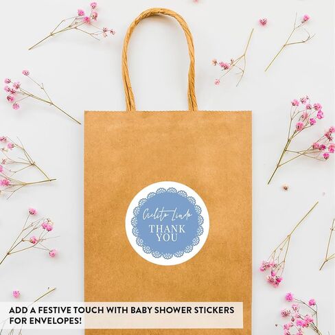 Andaz Press 2 بوصة Cielito Lindo Dust Dream ، Dusty Blue Personalized Thanks You Stickers ، Cielito Lindo Party Decorts ، ملصقات استحمام الطفل للفضلات ، الحلوى ، الأظرف ، 40 حزمة in Kuwait