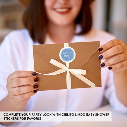 Andaz Press 2 بوصة Cielito Lindo Dust Dream ، Dusty Blue Personalized Thanks You Stickers ، Cielito Lindo Party Decorts ، ملصقات استحمام الطفل للفضلات ، الحلوى ، الأظرف ، 40 حزمة in Kuwait