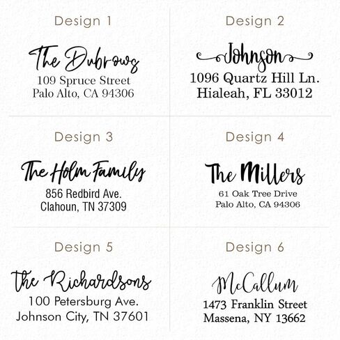 Address Stamp - Custom Stamps for Mailing I Create Personalized Name and Return Address I Up to 3 Lines of Text I Includes Ink Color Options I Self Inking and Wooden Rubber Stamp Options (Script Font) in Saudi Arabia