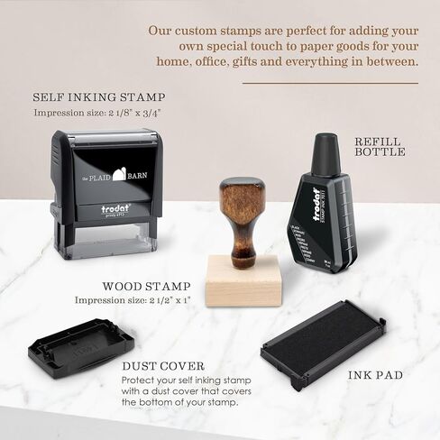 Address Stamp - Custom Stamps for Mailing I Create Personalized Name and Return Address I Up to 3 Lines of Text I Includes Ink Color Options I Self Inking and Wooden Rubber Stamp Options (Script Font) in Saudi Arabia