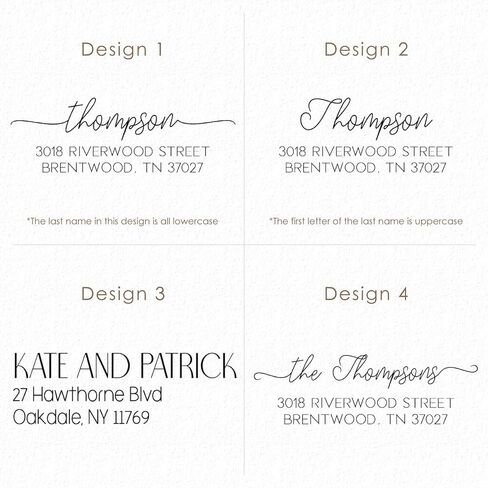 Address Stamp - Custom Stamps for Mailing I Create Personalized Name and Return Address I Up to 3 Lines of Text I Includes Ink Color Options I Self Inking and Wooden Rubber Stamp Options (Script Font) in Saudi Arabia